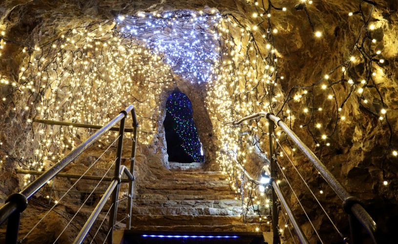 Christmas lights at Wookey Hole